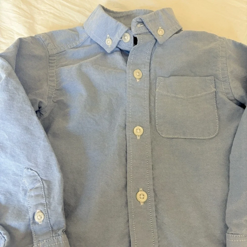 The Children's Place Boys Light Blue Cotton Button Down Shirt